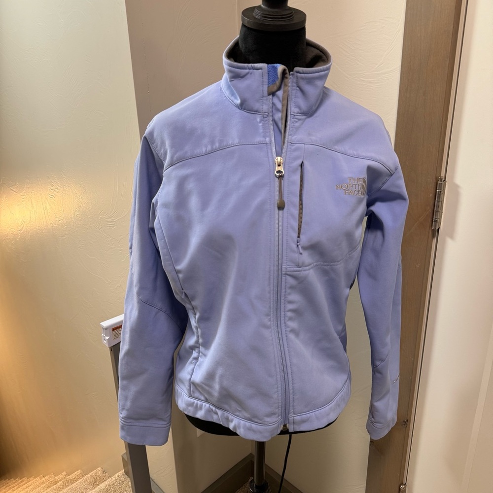 The North Face‎ Apex Bionic Soft Shell Hooded Periwinkle Blue Jacket Full Zip S